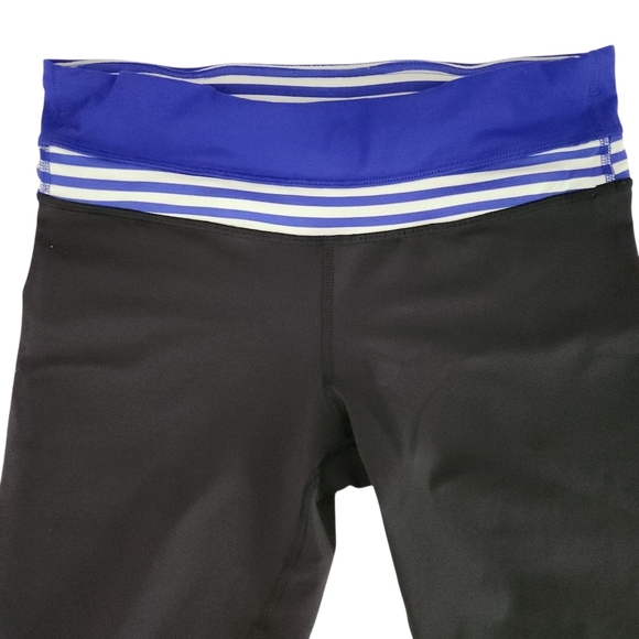 LULULEMON Run: Inspire Crop II Black / Pigment Blue White Narrow Bold size 6 - Picture 9 of 14